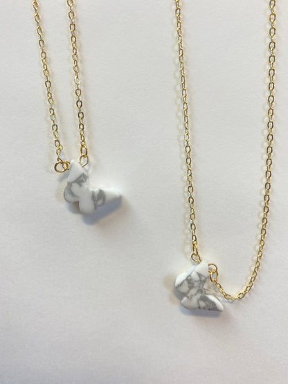 Dainty Howlite Butterfly Necklace
