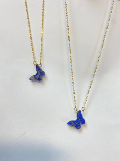 Lapis Lazuli Butterfly Necklace ~ Wisdom, Spiritual Connection, & Attention