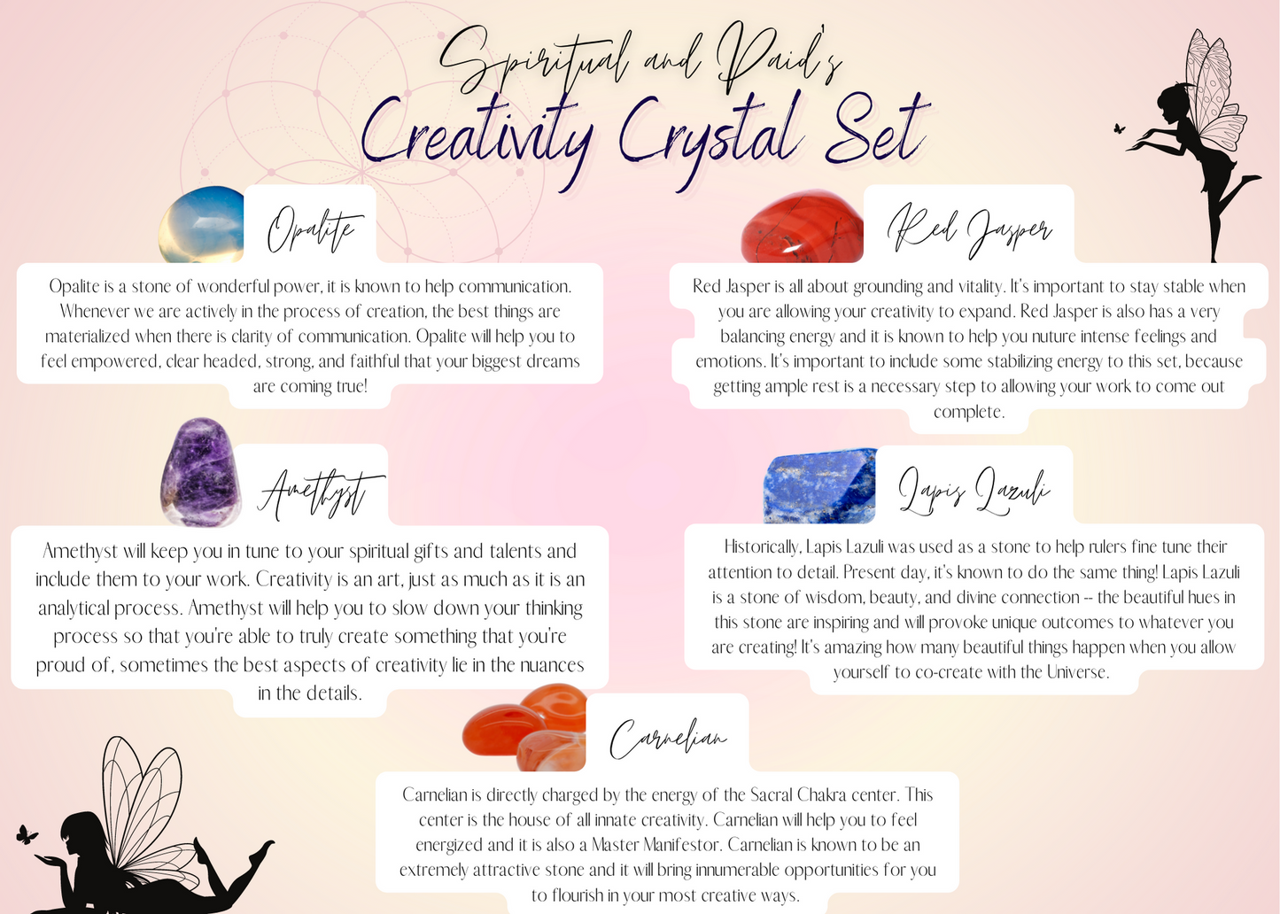 Creativity Crystal Set ~ Attention to Detail & High Energy