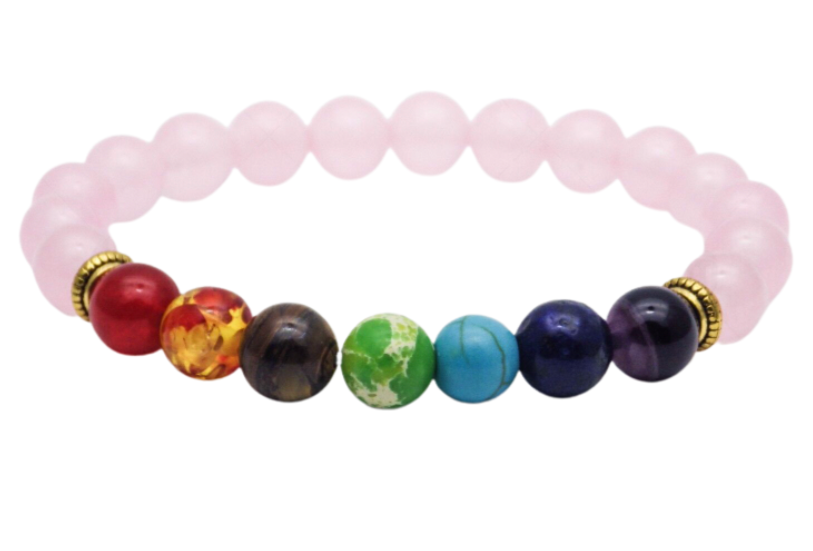Rose Quartz 7 Chakra Healing Bracelet ~ Love•Healing•Alignment