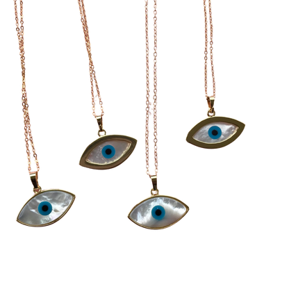 Pearl Evil Eye  Necklace- Protection & Peace