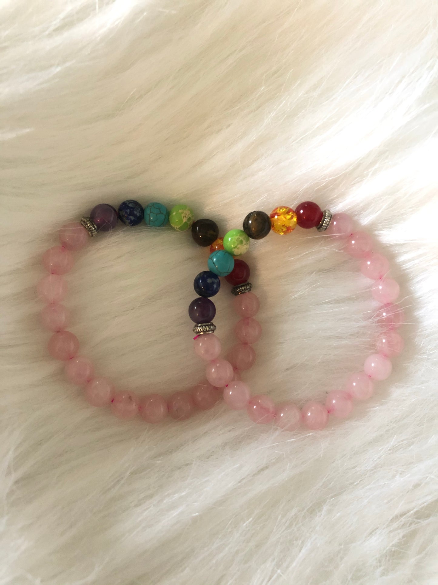 Rose Quartz 7 Chakra Healing Bracelet ~ Love•Healing•Alignment